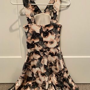 Black and pink floral dress